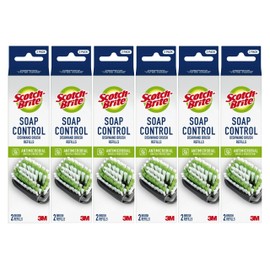 Scotch-Brite Soap Control Dishwand Brush Refills, Non-Scratch Scrub Brush Heads, Durable & Odor-Resistant, 6 Count (12 Total Refills)