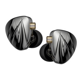 LINSOUL Joyodio Shine HiFi 1DD+2BA Hybrid Driver In Ear Monitor IEM, with 4-Level Tuning Switch, Detachable 8 Strands Silver-Plated Cable, Zinc Alloy Faceplate, 3D Printed Shell (Black, with Mic)