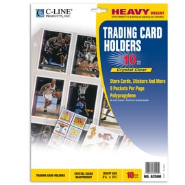 C-Line Collector's Edition Trading Card Holder Pages, Top Load, 11.25 x 9 Inches, 10 per Pack (62590)