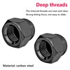 Qrity 20 Pcs Acorn Cap Nuts, M3 Black Carbon Steel