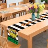 Back to School Table Runner, Black and White Striped with
