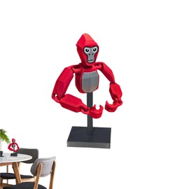 6-Inch Vivid Red Articulated Orangutan Tag Toy with Stand, Exquisite Gaming Merch for Enthusiasts, Flexible Collectible Figure for Stress Relief & Mesmerizing Desktop Decoration in Homes and Offices