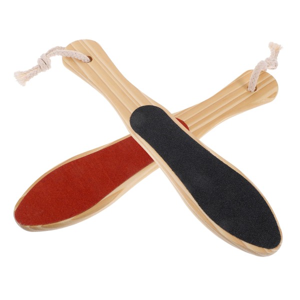 Minkissy 2pcs Wooden Foot Scrubbing Board Foot Massaging Pedicure Care
