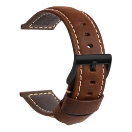 TStrap Correa de reloj de piel para hombre, correa de reloj clásico gruesa y suave, pulsera de reloj inteligente, repuesto Montre, 20 mm, 22 mm, 24 mm