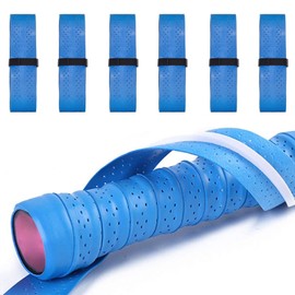 Grip Tape (Set of 6) Grip Tape, Anti-slip Tape, Tennis, Grip Tape, Tennis, Golf, Racket, Fishing Rod, Bicycle, Badminton Grip, Sweat Absorbent, Porous, Breathable, Uneven Type (Blue)