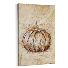 HIWX Fall Decorations For Home,Fall Wall Art Canvas,Fall Autumn Pumpkin Canvas Wall Art Decor,Vintage Fall Autumn Pumpkin Framed Wall Art Artwork Home Decoration For Living Room Bedroom 16x24 Inch