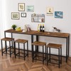 HOOBRO Bar Table and Chairs Set, 47.2” Rectangular Pub Table