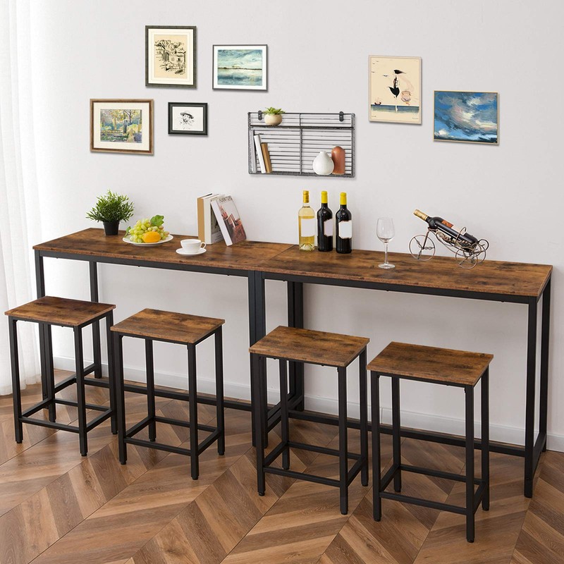 HOOBRO Bar Table and Chairs Set, 47.2” Rectangular Pub Table