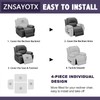 ZNSAYOTX Stretch Velvet Recliner Cover 4-Pieces, Thick Soft Recliner Chair