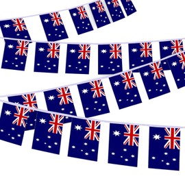 YQQZQ Australia Flags Banner,5 M Length 20pcs Flags Australian Small String Flag Banner Party Decor