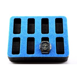 World Case Company New 2025 Precut 8 watch Collectors Blue Topper foam insert for Pelican 1200 case