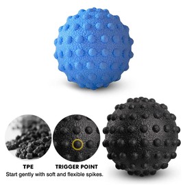 Vivva Massage Ball - Trigger Deep Tissue Back Massage, Foot Massager, Plantar Fasciitis & All Over Body Deep Tissue Muscle Therapy (Blue)