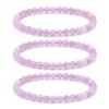 Justinstones Kunzite Natural Gemstone 3pcs 4mm Round Beads Stretch Bracelet