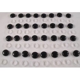BLVD 32 Black "Smooth" License Plate Frame Screw Caps & Bolt Covers for Car Truck SUV