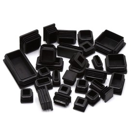40mm x 60mm Black Plastic Plugs, Black Rectangular Tube Covers, Inner End Caps for Chairs Desks Tables Foot Furniture Pipe, 20 Pcs