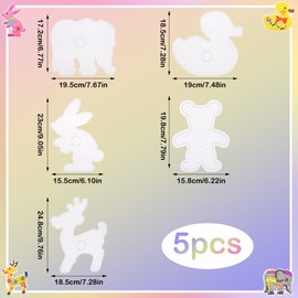 Zocipro 5 Stück Groß Bügelperlen Platten für 10mm Bügelperle, (15-20cm）xxl Vorlagen für Perlen zum Basteln Steckplatten für Steckperlen, Basteln Handwerk für Kinder Geschenk Jungs Mädchen