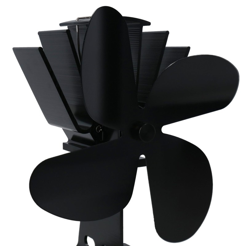 AB Tools 4 Blade Stove Fan Black Heat Powered Fan