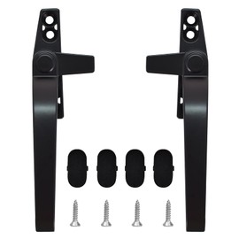 Kioiner 2 Pcs Casement Window Locking Handles, Aluminium Alloy Rotating Window Handle, Universal Window Handle Grip Right Hand and Left Hand for Door Window (Black)