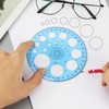 2Pcs Multifunctional Geometric Ruler, Upgraded Drawing Ruler Geometric Blue Drawing