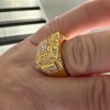 Unbranded 14K Gold Plated Iced CZ Cubic Zirconia Cluster Ring