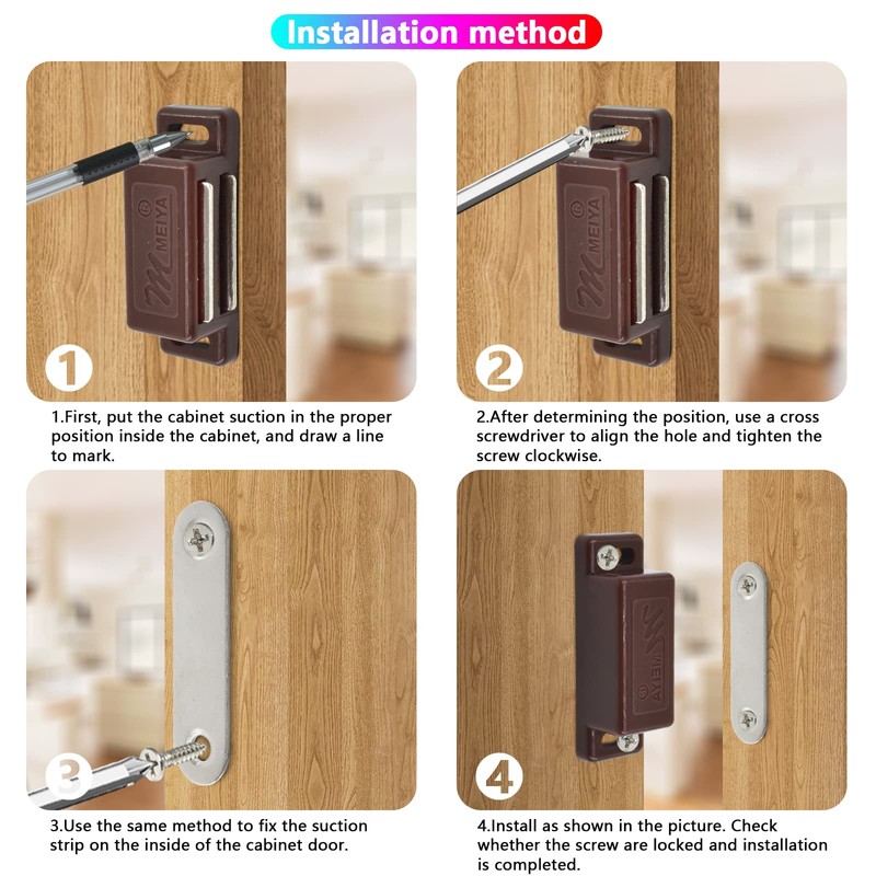 12Pack 15lbs Cabinet Magnets Magnetic Door Catch for Kitchen Closet