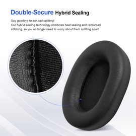 Aurivor Replacement Ear-Pads Cushions for Sony WH-1000XM5 Noise Canceling Headphones, Premium XM5 Ear Covers with Soft Protein Leather, Optimized Memory Foam (Black)