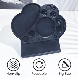 Libeauty Non-Slip Silicone Palette for Lash Lift & Brow Lamination, Extra Large Cat Paw Silicone Tray for Eyelash Perm and Eyebrow Lamination Multifunction Container for Salon, Black