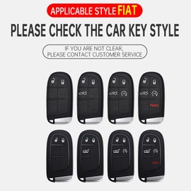 HIBEYO Leather Key Fob Cover for Fiat 500 500L 500X Freemont Ottimo Viaggio Accessories with Keychains Key Case for Fiat geeignet Freemont Zinc Alloy Key Holder-A Keychain Red