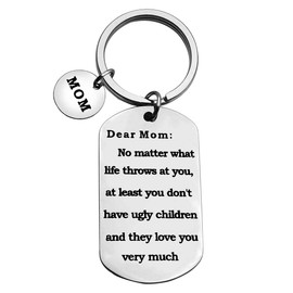 Vadaka Funny Mom Gift from Daughter Son Mum Gift Keyring Keychain Funny Mother Gift Encouragement Gift Inspirational Keyring for Mom Birthday Christmas Mother’s Day Gifts for Mom Mummy Gift