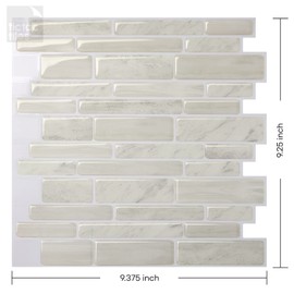 Tic Tac Tiles Peel and Stick Self Adhesive Removable Stick On Kitchen Backsplash Bathroom 3D Wall Sticker Wallpaper Tiles in Polito Designs (10, White)