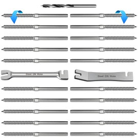 Steel DN Mate T316 Stainless Steel Right&Left Handed Thread Swage Lag Screws for Wood Post of 1/8" Cable Railing Kit, 6 Pack Deck Railing Hardware/Stair Deck Railing, DIY Wood Baluster Kit DM03