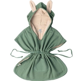 Mababu Bath Poncho Baby & Children Extra Soft (100% Organic Cotton) | Children's Bath Poncho 1-7 Years | Towel Poncho Baby with Rabbit Ears & Gift Packaging | Baby Poncho Bath Towel & Bath Poncho