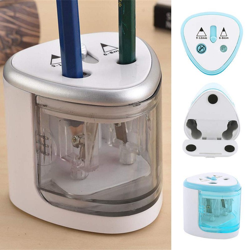 Electric Automatic Sharpener Double Hole Pencil Sharpener Compact Desk Pencil