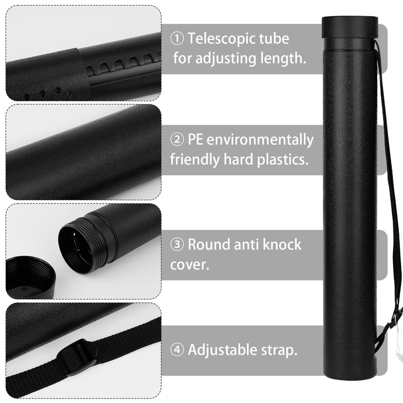 DEWEL Poster Tube Storage,Poster Carrying Case,Blueprint Case Telescoping Art Tube,Extendable