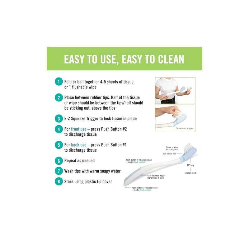 Juvo Toilet Aid - Personal Bottom Wiping Tool, Bathroom Mobility