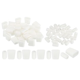 PATIKIL Kitchen Sink Rack Feet, 30Set 19 x 18 mm Rubber Square Sink Protector Feet with 7mm ID x 10mm OD Bumpers Cover for Sink Rack Grid Replacement Parts