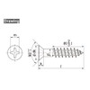 Parts House HP1059 Wood Screw, Countersunk Head Brass, Thickness 0.16