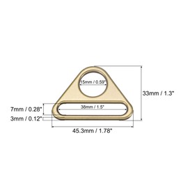 uxcell Triangle Buckle Adjuster, 6Pcs 1 Inch Triangle D Rings Adjuster Triangle with bar Swivel Clip for Webbing Bag Strap, Bronze