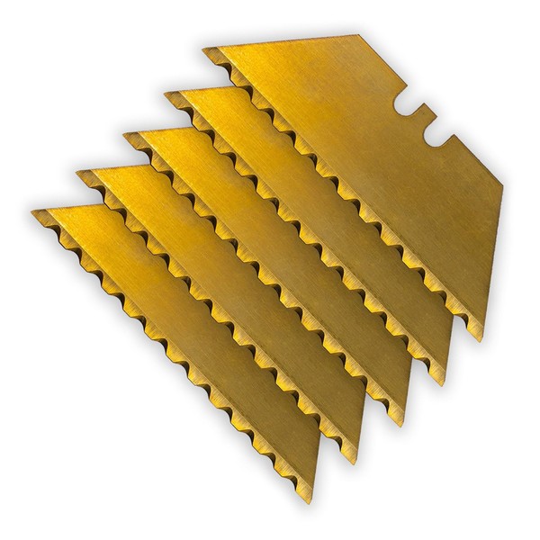 Exceed Designs GOLD 12-Point SERRATED Razor Blades (Premium TITANIUM Coated
