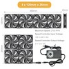 4 x 120 mm Computer Fan with AC Plug, Brushless