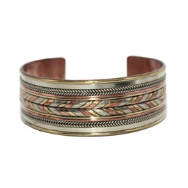 goldenlines Handmade Tibetan Copper Brass Cuff Bracelet