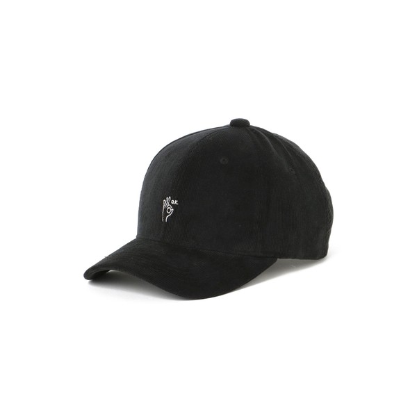 Beams Heart Men's Corduroy Hand Signed Embroidered Cap, Black