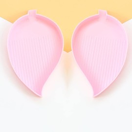 2 Pairs Plastic Bead Sorting Trays Leaf-Shaped Diamond-Paint-Art Trays with Lid Diamond Rhinestone Plate Tray Bead Painting Disc for Rhinestone Gems Beads Diamond DIY Art Craft, Pink