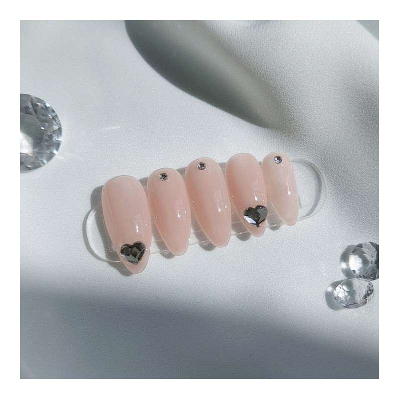 Daily Simple Heart Handmade Nail Tips - Petit Square /