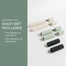 Stakt Adjustable Hand Weights, Compact Dumbbell Set with 2 4 6 Pound Weight Options, Portable Workout Equipment for Strength Training at Home or On the Go - Seafoam