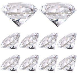 GZGZKJ 10Pcs Bright Crystals Diamonds Gemstones Wedding Crystal Diamond Paperweight Jewels Wedding Decorations Christmas Centerpieces Home Decor (Clear)