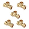 TC Compression Brass Equal Tee 15mm for Copper Pipe Connector