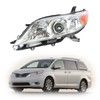munirater Chrome Housing Halogen Headlight Assembly Replacement for 2011-2020 Sienna