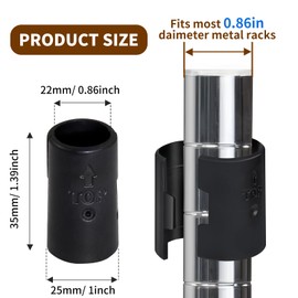 Moicstiy 50pack 7/8 Inch Wire Shelving Shelf Lock Clips, Plastic Shelving Clips Replacement Black Sleeve Shelf Clips for Post Wood Metal Pole (25 Pair)