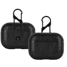 UIUIKA Airpods 3 Case, Genuine Leather, PU Leather, Airpods 3, Cover, Scratch-Resistant, Shockproof, Lightweight, Dustproof, Lost Prevention, Convenient to Carry (Black)